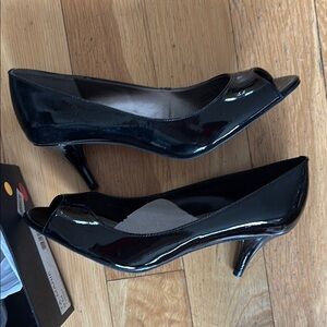 Elegant Black Peep-Toe Heels